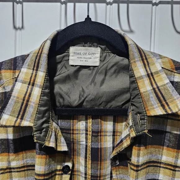 Men’s FEAR OF GOD Plaid Button Down Shirt - Large - Picture 2 of 6